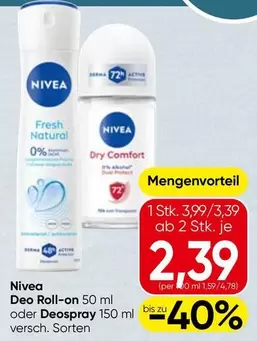 Deo Roll-on 50 ml oder Deospray 150 ml