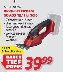 Akku-Grasschere GC-ACS 18/1 Li Solo
