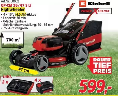 Einhell - GP-CM 36/47 S LI Highwheeler