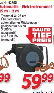 Art Nr. 42755 Automatik - Elektrotrommel 15 m + 2 m