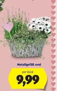 Metallgefäß oval