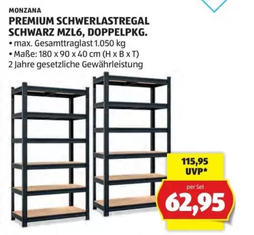 Schwarz - PREMIUM SCHWERLASTREGAL SCHWARZ MZL6, DOPPELPKG.