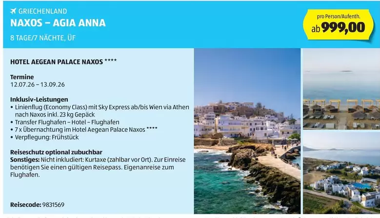 Anna - NAXOS - AGIA ANNA 7 TAGE/6 NÄCHTE