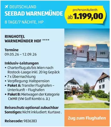 Hp - Deutschland Seebad Warnemünde 8 Tage/7 Nächte, HP