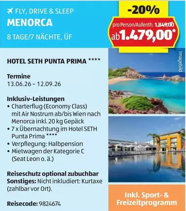 Seat - MENORCA 8 TAGE/7 NÄCHTE, ÜF