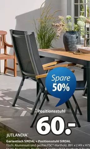 Gartentisch SIRDAL + Positionsstuhl SIRDAL