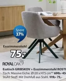 Royal - Esstisch GRIBSKOV + Esszimmerstuhl ROSTE