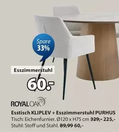 Royal - Esstisch KLIPLEV + Esstischstuhl PURHUS
