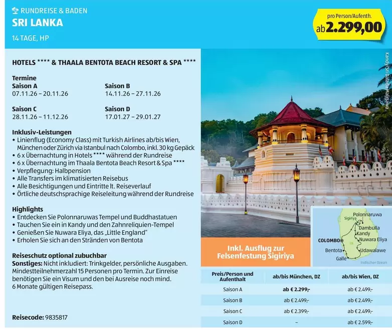 Baden - HOTELS **** / THAALA BENTOYA BEACH RESORT & SPA