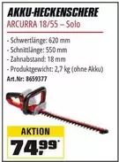 AKKU-HECKENSCHERE ARCURRA 18/55