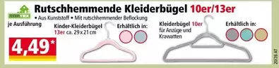 Rutschhemmende Kleiderbügel 10er/13er