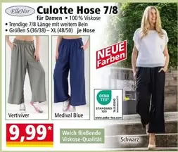 Schwarz - Culotte Hose 7/8