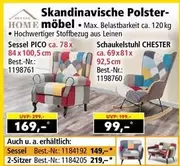 Sessel PICO ca. 78x84x100,5 cm Best.-Nr.: 1198761, Schaukelstuhl CHESTER ca. 69x81x92,5 cm Best.-Nr.: 1198760