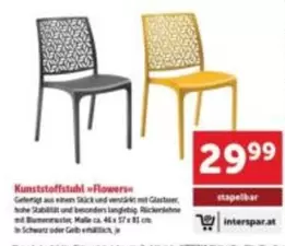 Schwarz - Kunststoffstuhl "Flowers"