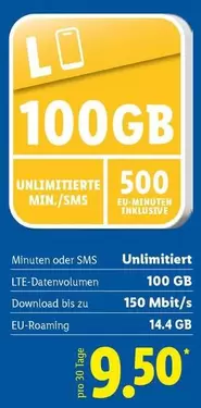 100GB LTE-Datenvolumen