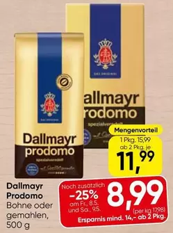 Dallmayr Prodomo Bohne oder gemahlen
