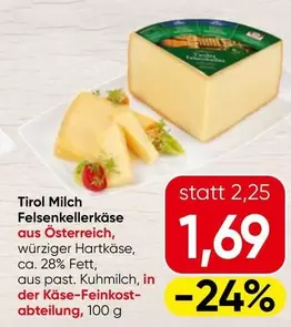 Tirol Milch Felsenkellerkäse