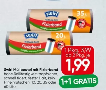 Müllbeutel mit Fixierband