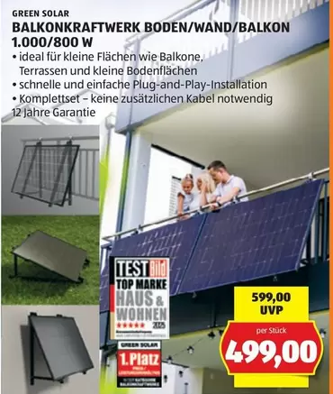 Kleine - BALKONKRAFTWERK BODEN/WAND/BALKON 1.000/800 W