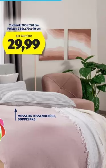 Tuchset 200 x 220 cm, 2 Kissenbezüge 70 x 90 cm