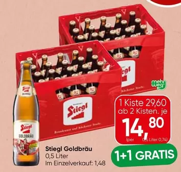 Stiegl -  Goldbräu oder Hell 0,5 Liter