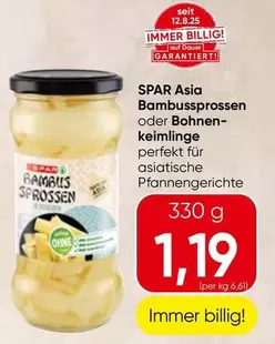 Bambussprossen oder Bohnenkeimlinge