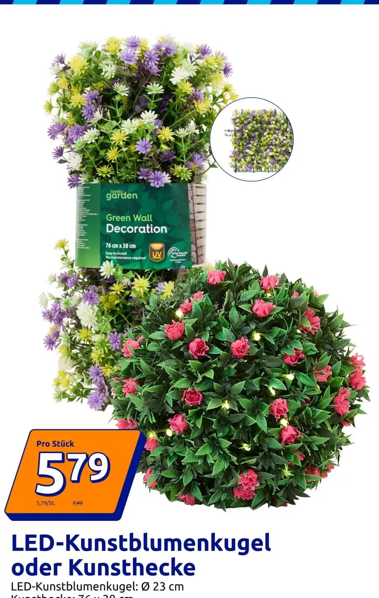 Easy - LED-Kunstblumenkugel oder Kunsthecke