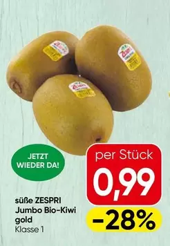Gold - Jumbo Bio-Kiwi gold Klasse 1
