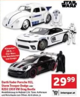 Star Wars - Darth Vader Porsche 911, Storm Trooper Dodge or R2D2 1959 VW Drag Beetle