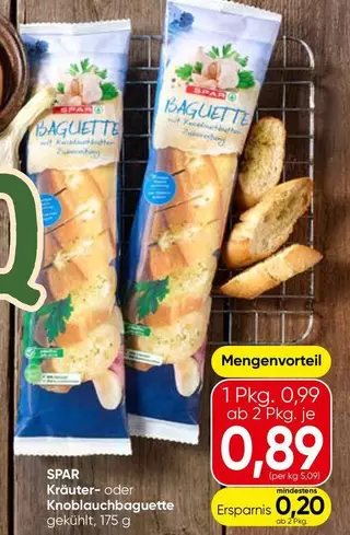 Kräuter- oder Knoblauchbaguette