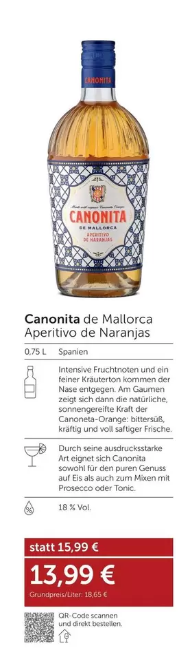 Canonita de Mallorca Aperitivo de Naranjas