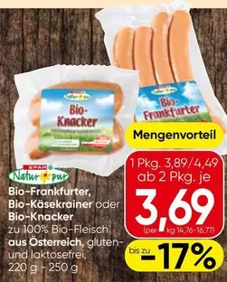 Bio - -Frankfurter, -Käsekrainer oder -Knacker
