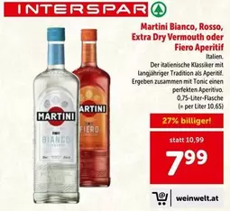 Martini - Bianco, Rosso, Extra Dry Vermouth oder Fiero Aperitif