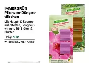 IMMGRÜN Pflanzen-Düngestäbchen W. 30863644 / K. 1729435