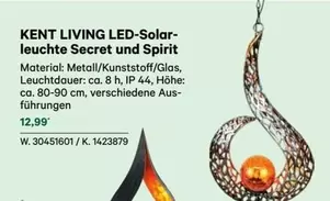 Spirit - KENT LIVING LED-Solar-leuchte Secret und  W. 30451601 / K. 1423879