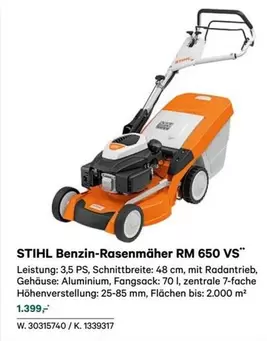 Stihl - Benzin-Rasenmäher RM 650 VS