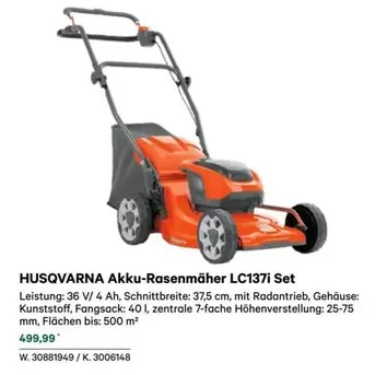 Husqvarna - Akku-Rasenmäher LC137i Set