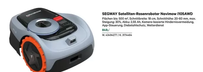 Segway - Satelliten-Rosenroboter Navimow i105AWD