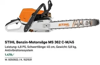 Stihl - Benzin-Motorsäge MS 362 C-M/45