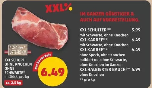 XXL SCHULTER, XXL KARREE, XXL HALBIERTER BAUCH