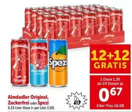 Almdudler Original, Zuckerfrei oder Spezi