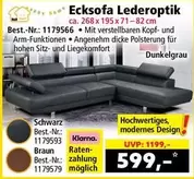 Schwarz - Ecksofa Lederoptik