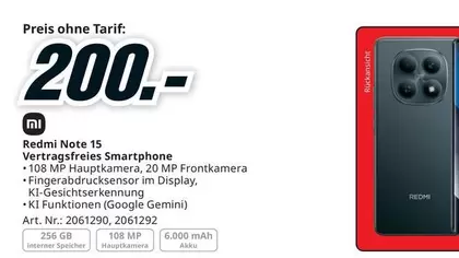 Xiaomi - Redmi Note 15, LTE, 256 GB, Black, Dual SIM