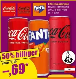 Coca Cola - Erfrischungsgetränk teilweise koffeinhaltig