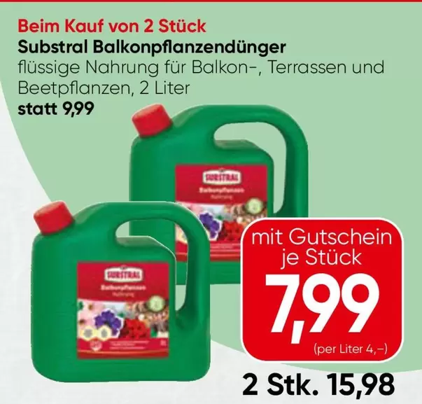 Substral Balkonpflanzendünger flüssige Nahrung für Balkon-, Terrassen und Beetpflanzen, 2 Liter
