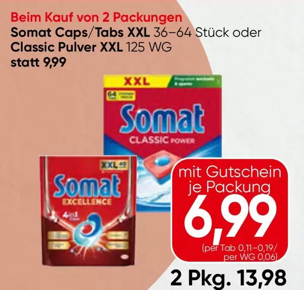 Somat Caps/Tabs XXL 36-64 Stück oder Classic Pulver XXL 125 WG