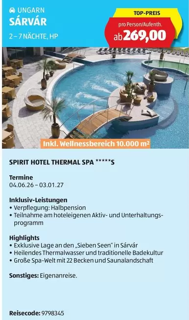 Hp - SPIRIT HOTEL THERMAL SPA *****
SÁRVÁR