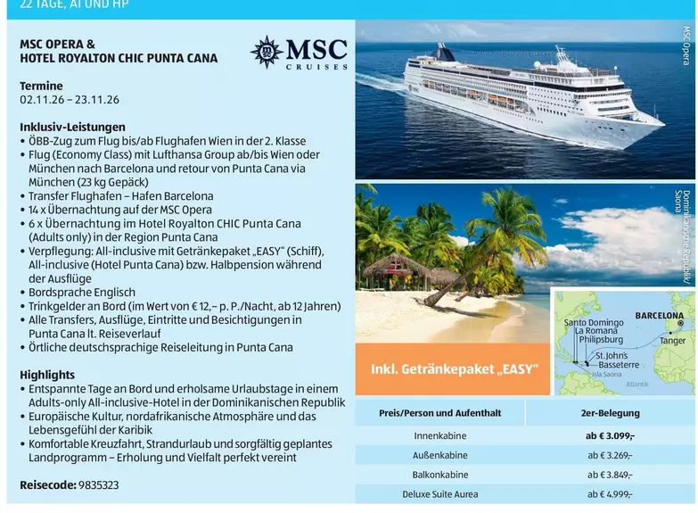 Hp - MSC OPERA & HOTEL ROYALTON CHIC PUNTA CANA