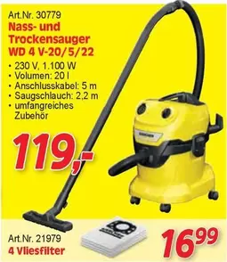 Nass- und Trockensauger WD 4 V-20/5/22