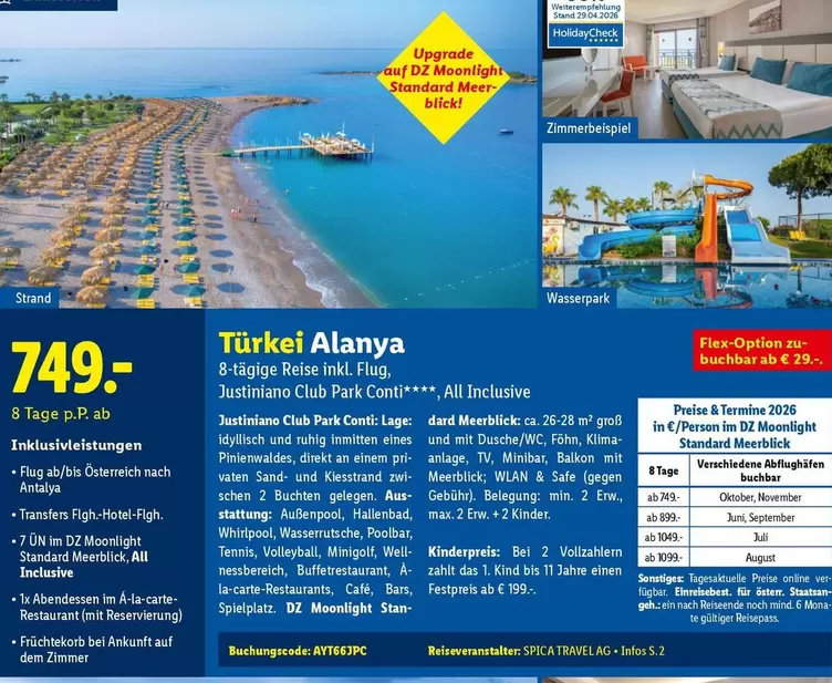 Park - 8-tägige Reise inkl. Flug Justiniano Club Conti
All Inclusive